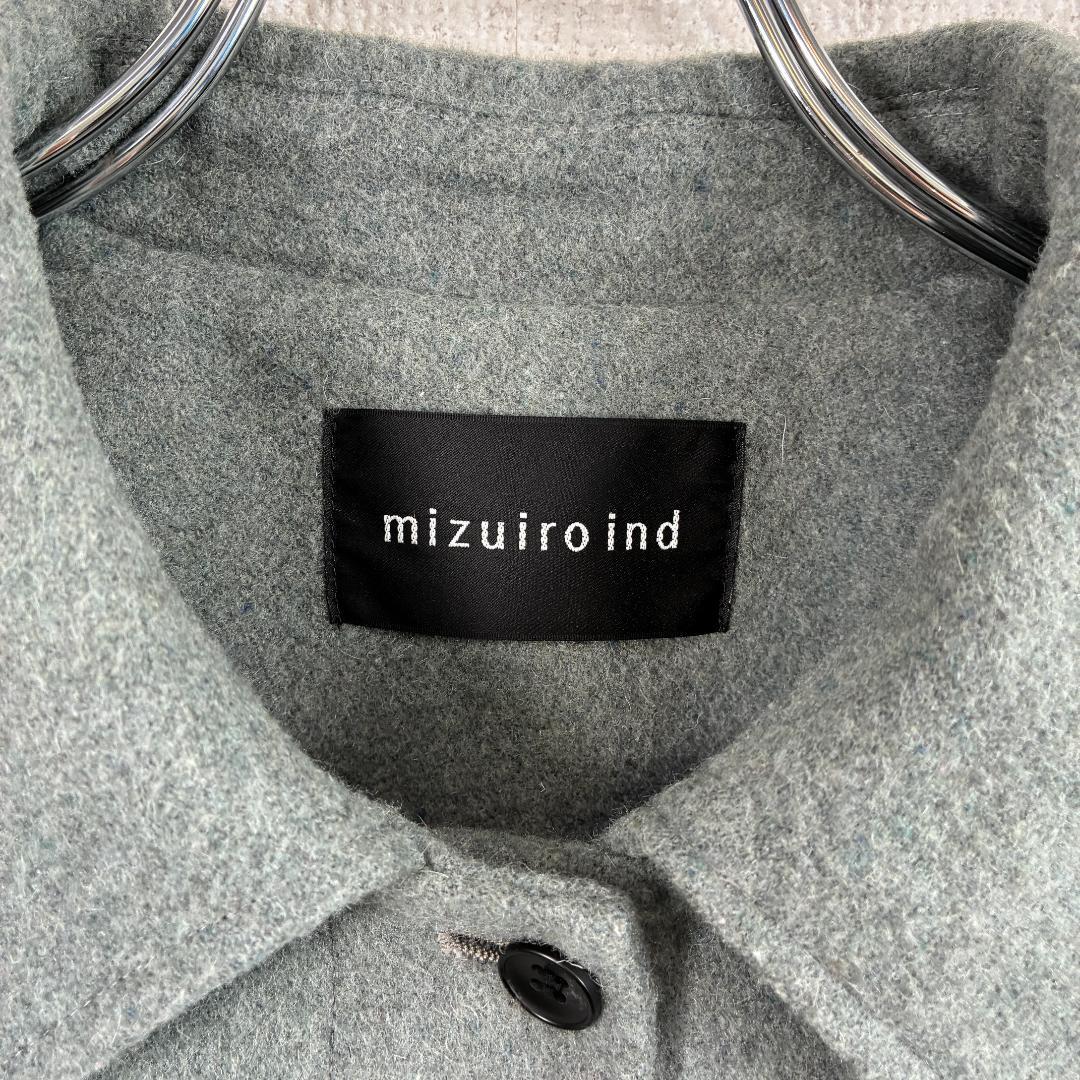 mizuiro ind（ミズイロインド）ウール混 ショートコート グレー