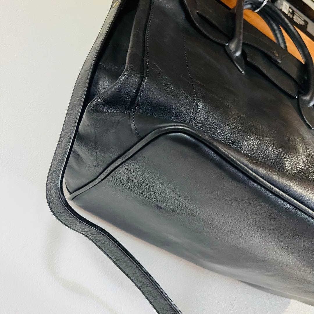 【本革】オーダー品　フルレザーショルダーバック　ブラック　一点もの