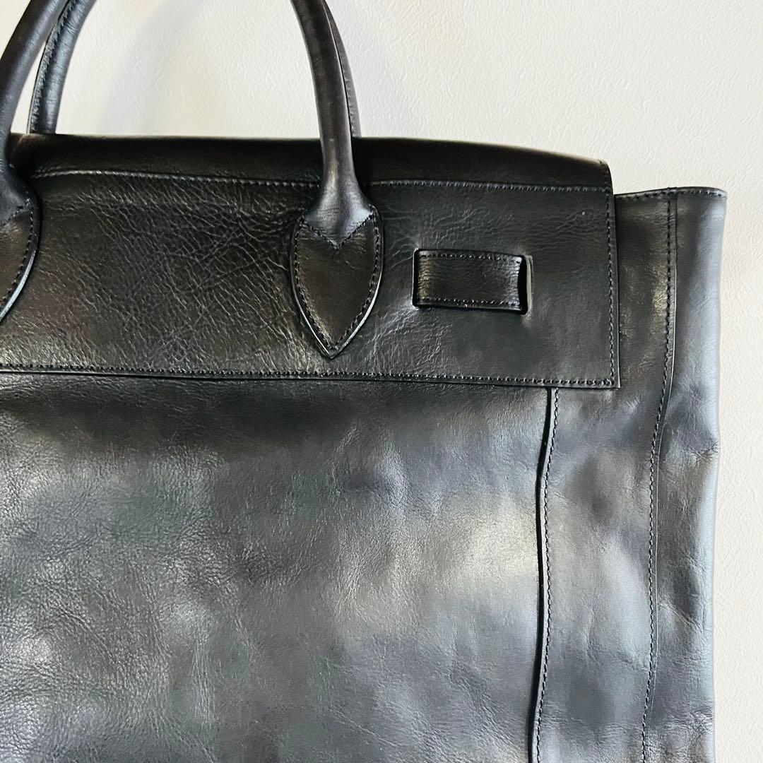 【本革】オーダー品　フルレザーショルダーバック　ブラック　一点もの