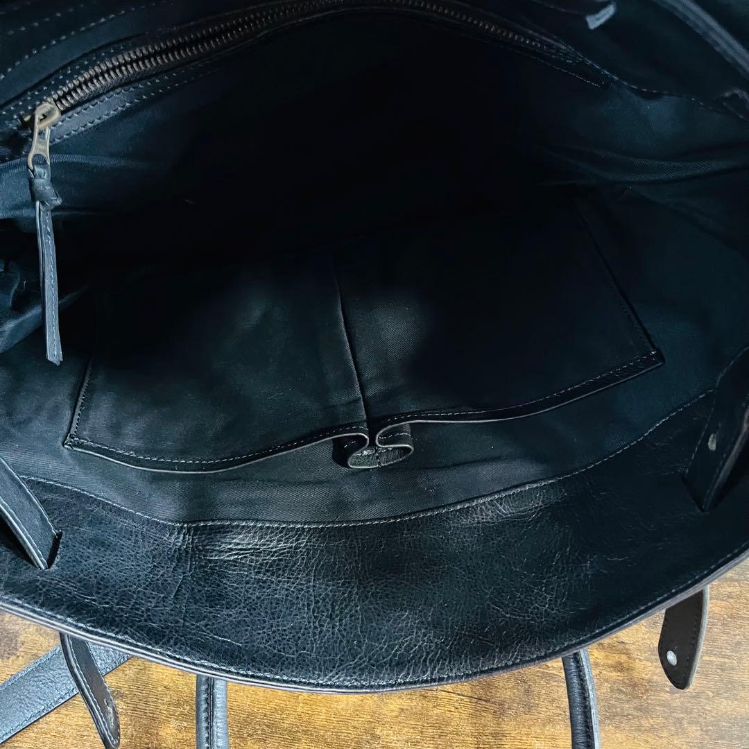 【本革】オーダー品　フルレザーショルダーバック　ブラック　一点もの