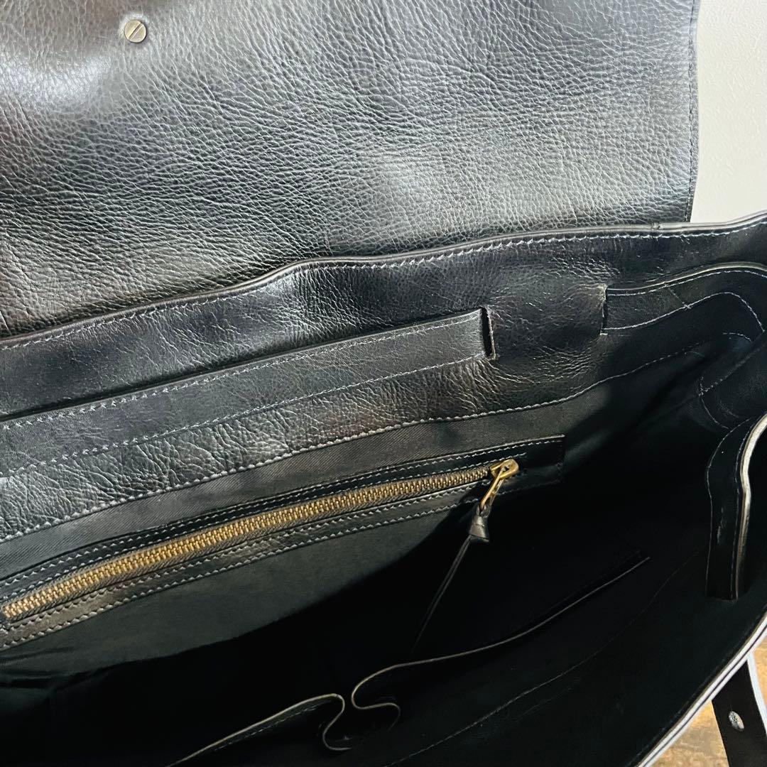 【本革】オーダー品　フルレザーショルダーバック　ブラック　一点もの