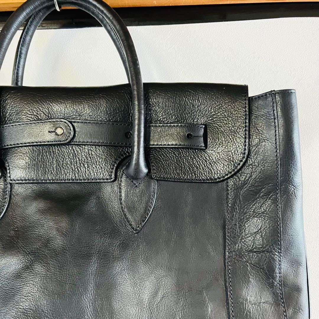 【本革】オーダー品　フルレザーショルダーバック　ブラック　一点もの