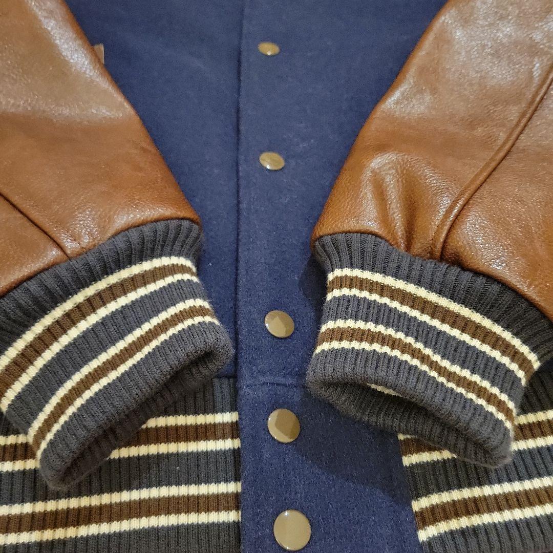 【イケおじに最適渋めスタジャン】HOUSTON ヘビーメルトスタジャン ネイビー