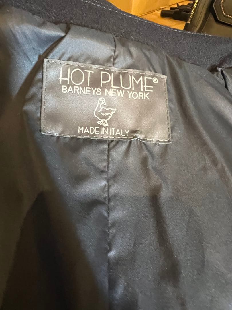 定価10万超バーニーズニューヨーク イタリア製 ウールダウンコート ネイビー L