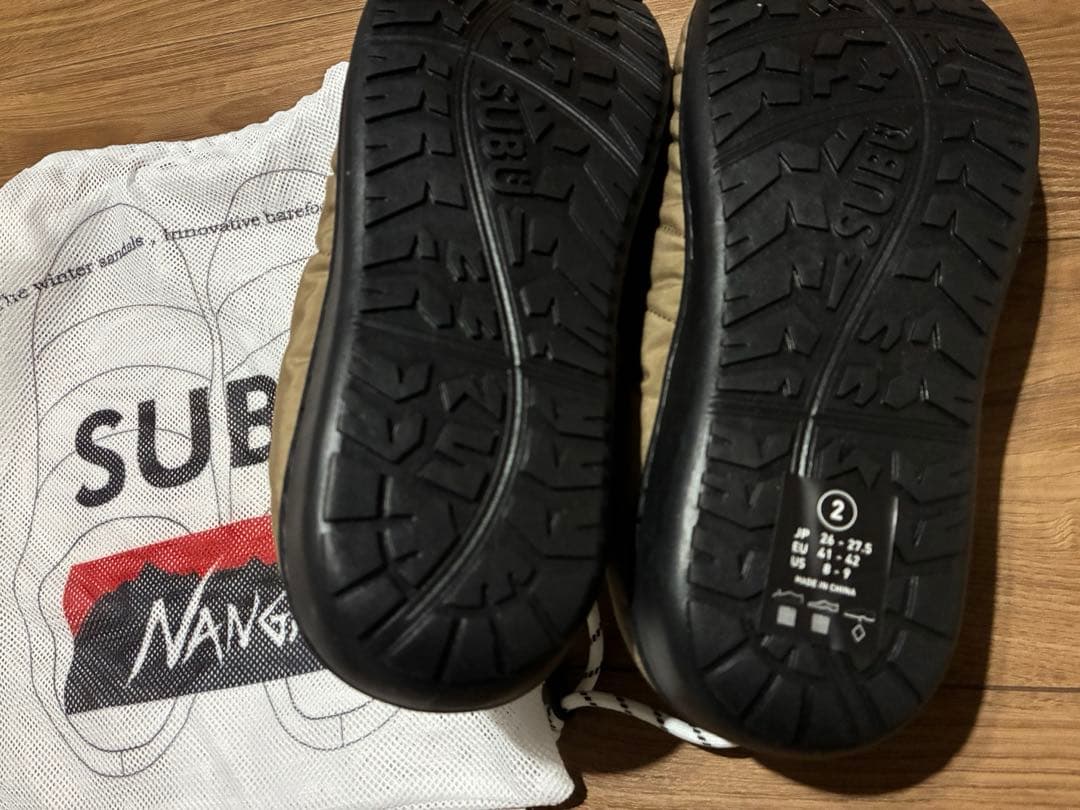 NANGA×SUBU 焚き火ウィンターサンダル ベージュ ナンガ×スブ サイズ２