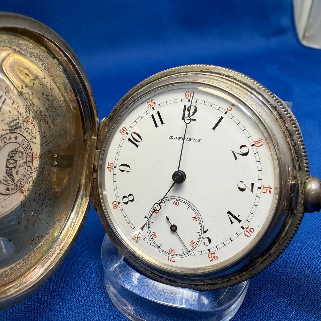 LONGINES 懐中時計 手巻き シルバー色アンティーク