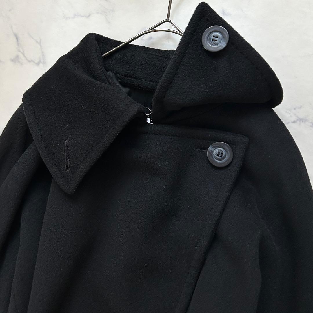 最高級白タグ マックスマーラ ロングコート カシミヤ混 ベルト 女優襟