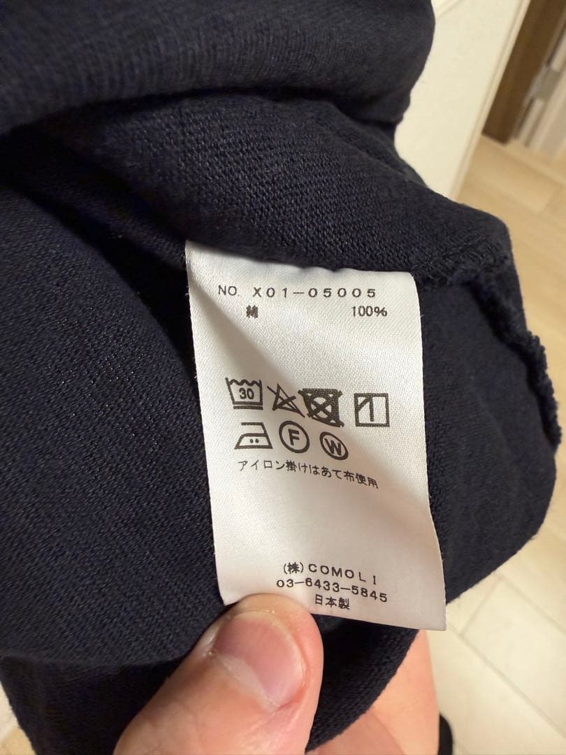 COMOLI コモリ　フットボールTシャツ　サイズ2 ネイビー　23SS