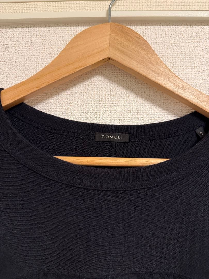 COMOLI コモリ　フットボールTシャツ　サイズ2 ネイビー　23SS