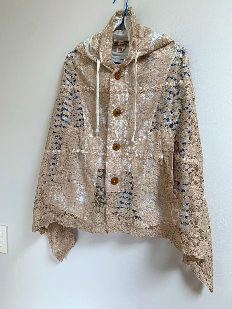 コムデギャルソンコムデギャルソン　ポンチョ　フード付き　レース