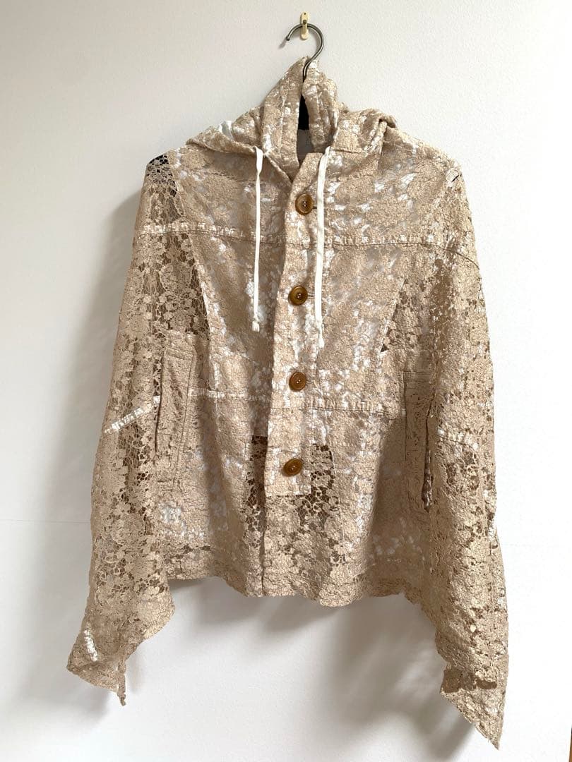 コムデギャルソンコムデギャルソン　ポンチョ　フード付き　レース