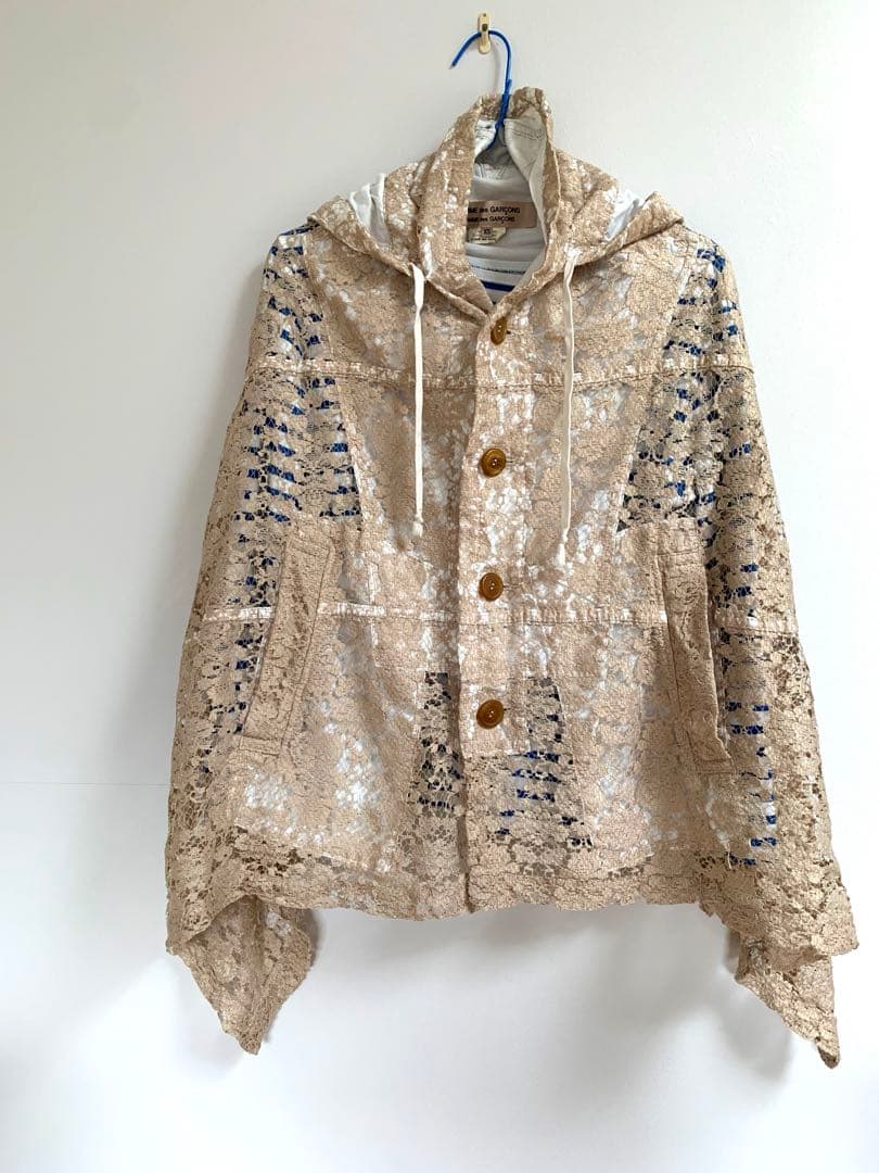 コムデギャルソンコムデギャルソン　ポンチョ　フード付き　レース