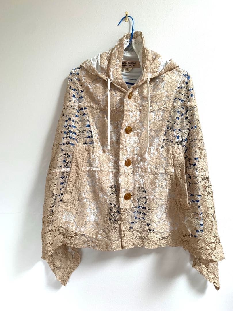 コムデギャルソンコムデギャルソン　ポンチョ　フード付き　レース