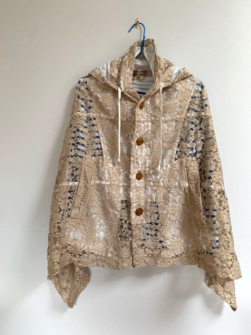 コムデギャルソンコムデギャルソン　ポンチョ　フード付き　レース