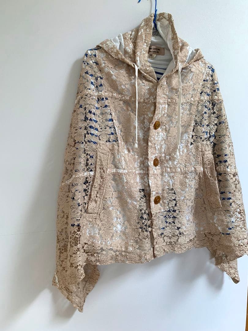 コムデギャルソンコムデギャルソン　ポンチョ　フード付き　レース