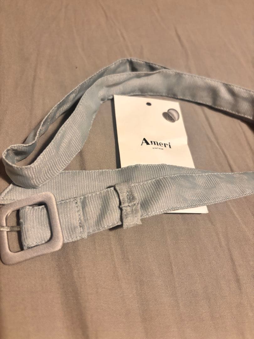 Ameri ベルト•ボタン付MEDIFOREST EMBROIDERYDRESS