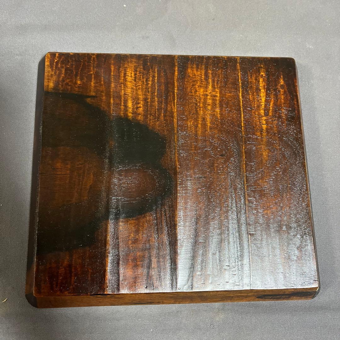 黒柿拭漆我谷盆（くろがきふきうるしわがたぼん）煎茶盆　折敷　№8073