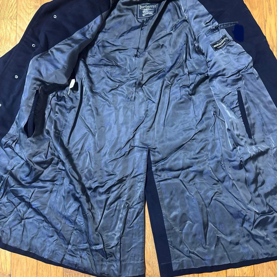 バーバリー カシミア混 チェスターコート ネイビー ロング丈 大きいサイズ