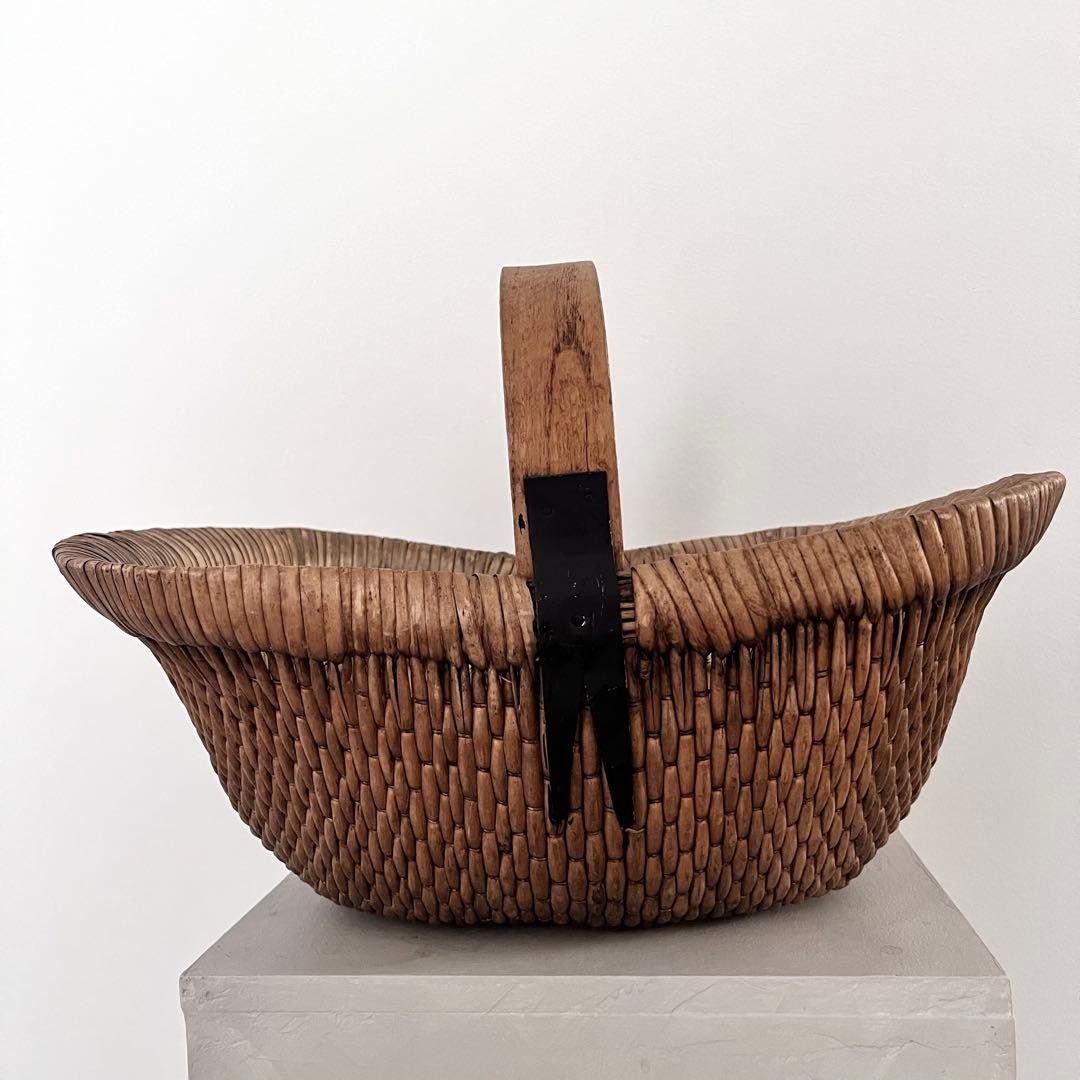 北欧ビンテージ　かご　ジュニパーのワンハンドル籠　バスケット