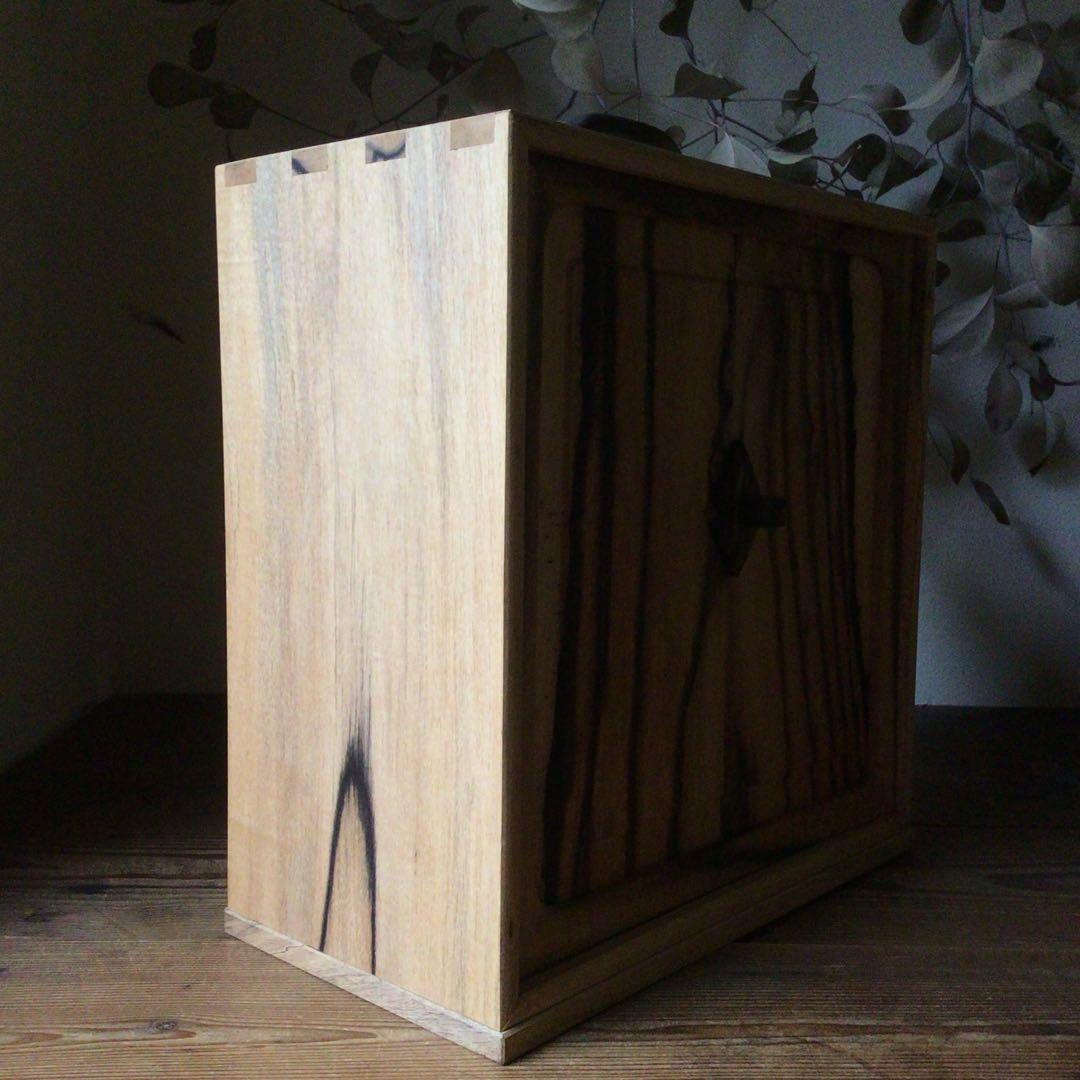 D*n様 No3724 黒柿無垢　茶箱　高さ38.5cm 茶道具　器局　茶箪笥