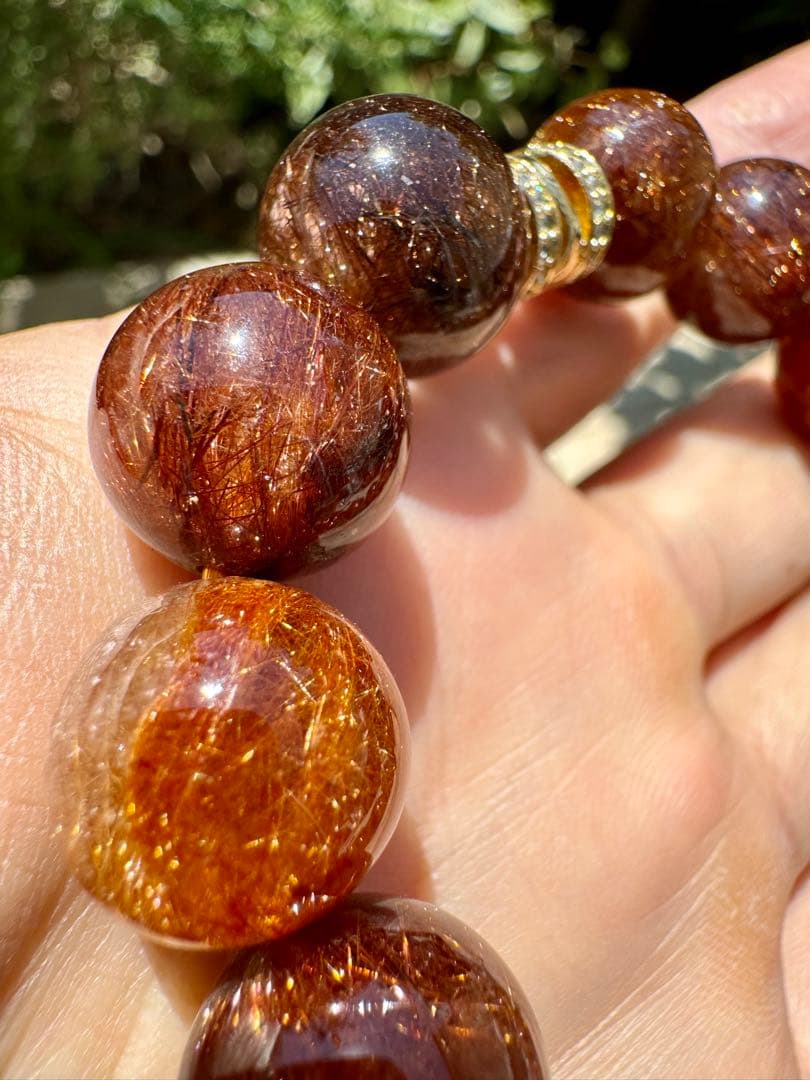 【向江大樹さん専用】ブラウンルチル 14mm 内径16cm キラキラ光る