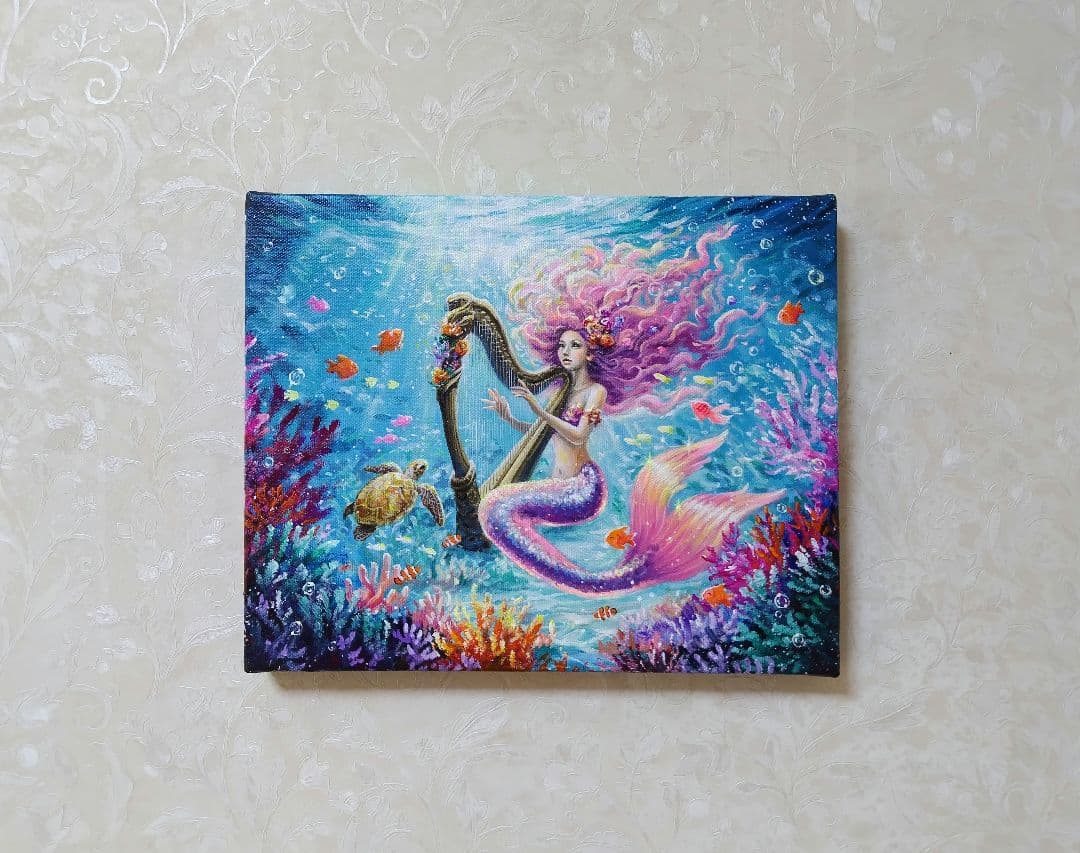 チ*ケ様 【美しい音色】アクリル画 F3 風景画 絵画