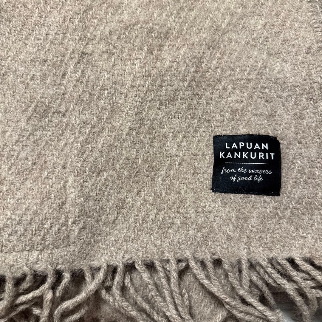【美品】LAPUAN KANKURIT ベージュマフラーUNI ポケットショール