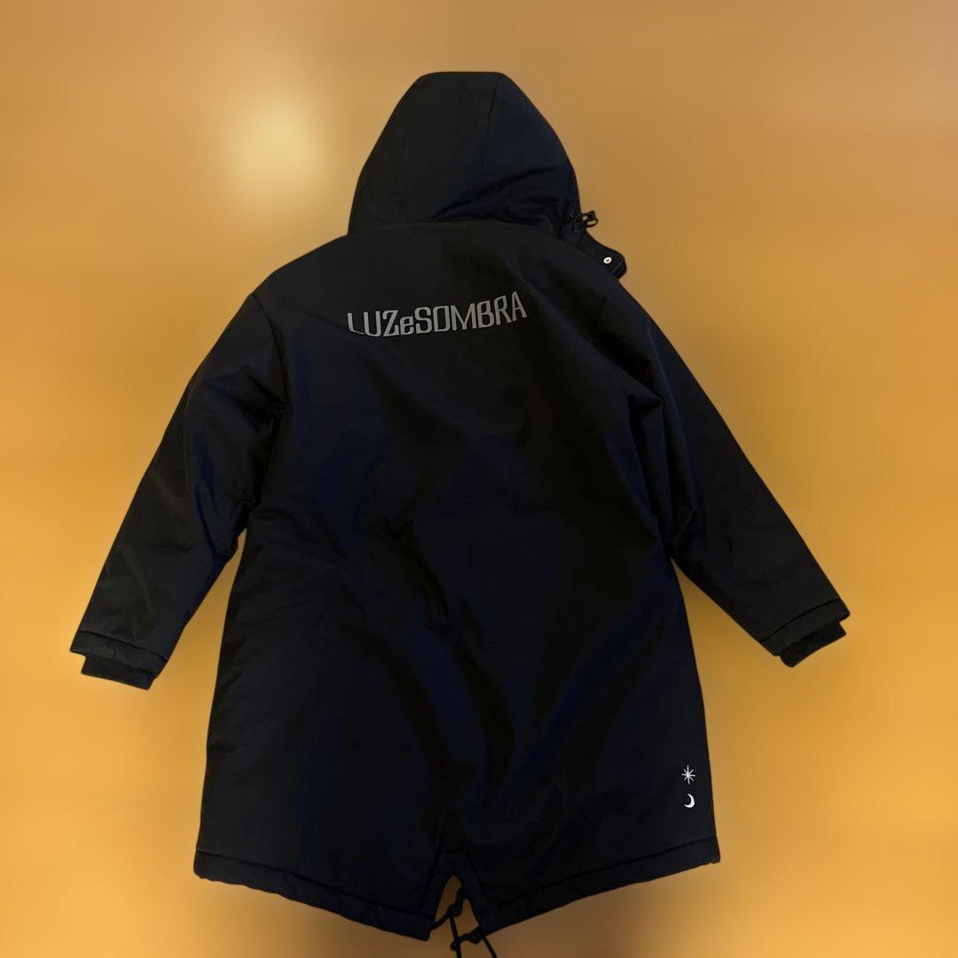 Luz y Sombra 黒 フード付きベンチコート S ルースイソンブラ
