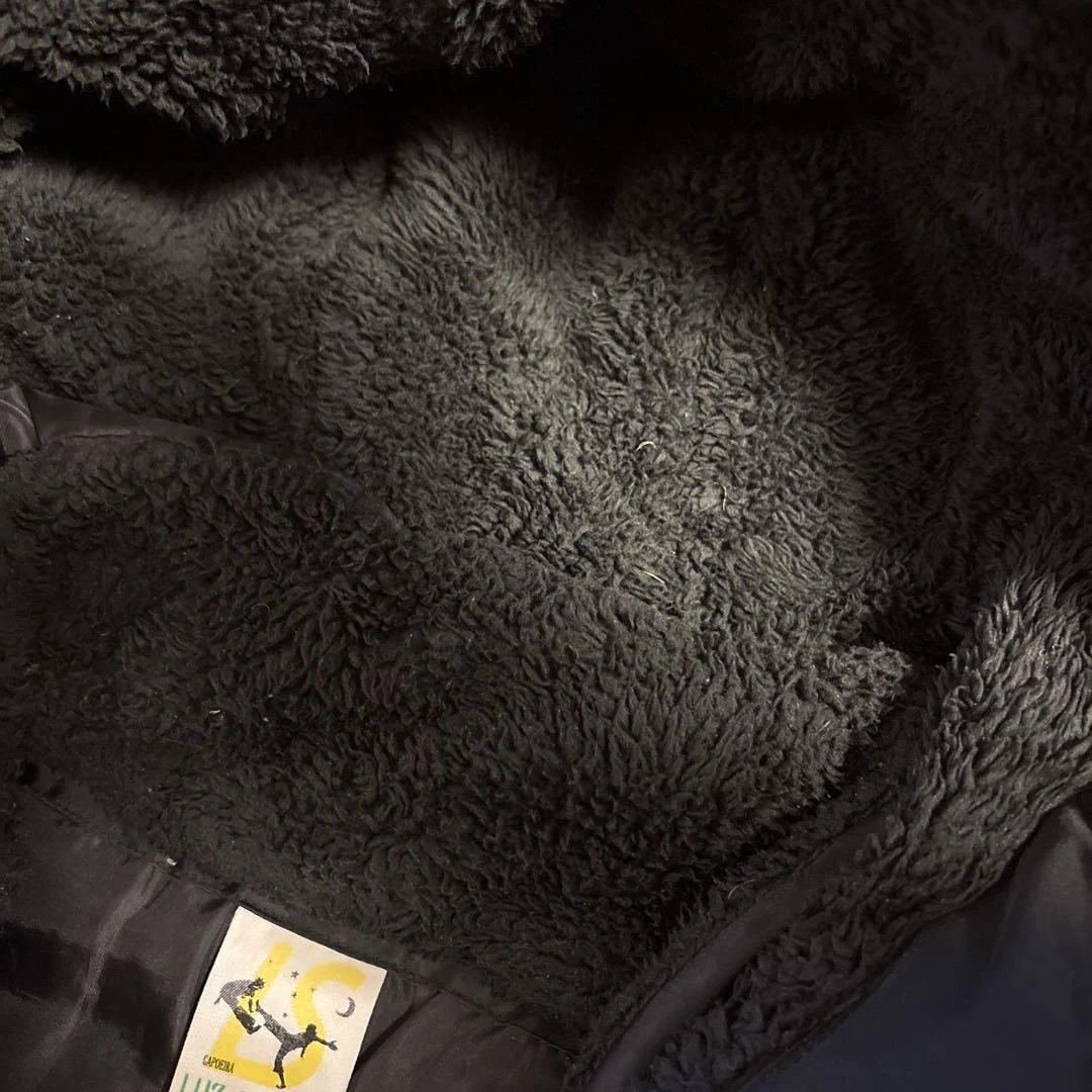 Luz y Sombra 黒 フード付きベンチコート S ルースイソンブラ