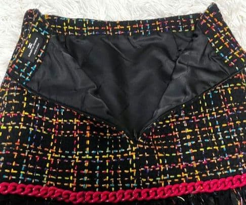 【美品】エリザベッタフランキ　ミックスツイード　ミニスカート　カラフル　38