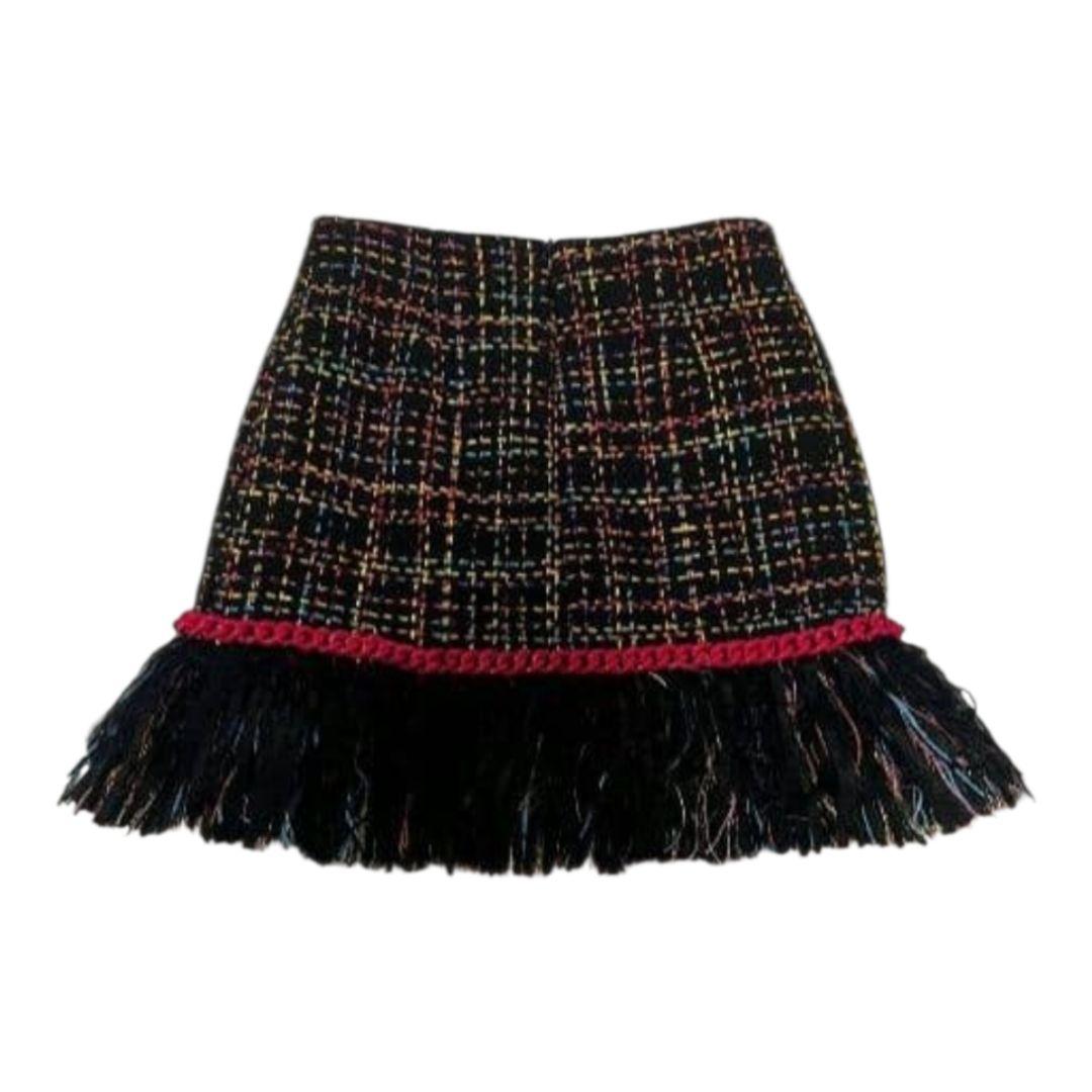 【美品】エリザベッタフランキ　ミックスツイード　ミニスカート　カラフル　38