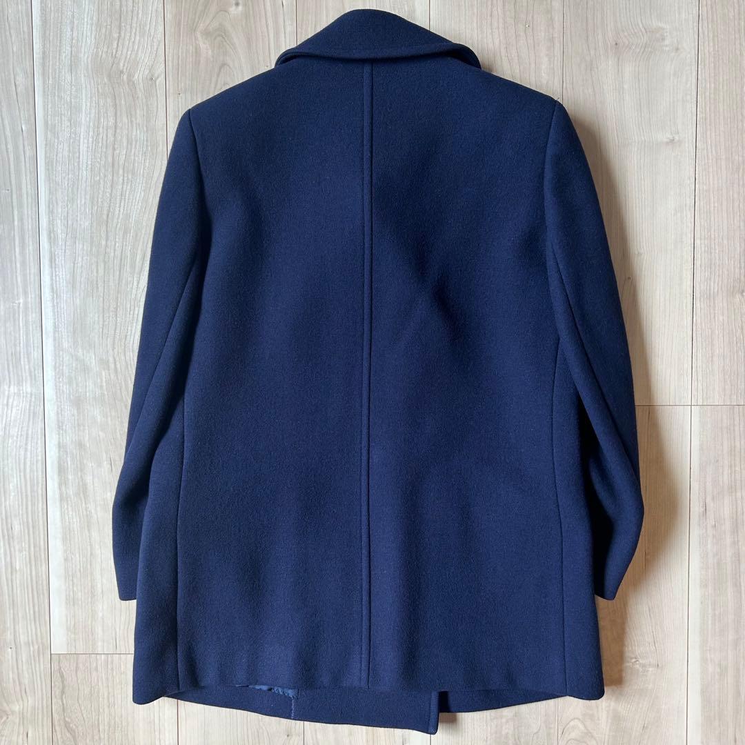 極美品＊バーバリーズ 白タグ 紺 ピーコート M相当 ウールブレンド 金ボタン