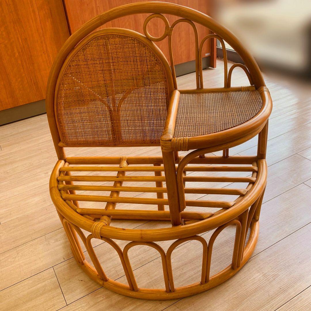 【レア美品】ヴィンテージ　ラタンチェアー　コイズミ　腰掛け　koizumi