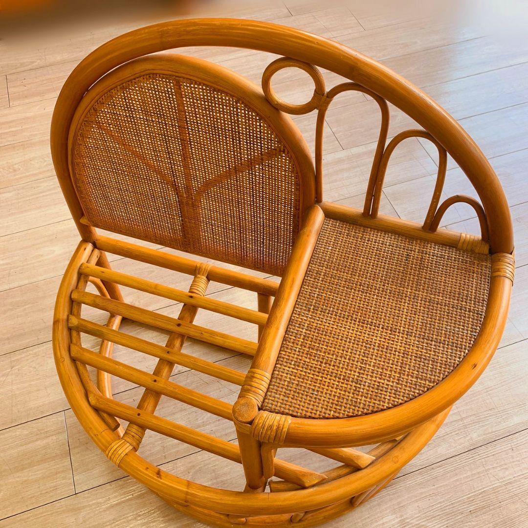 【レア美品】ヴィンテージ　ラタンチェアー　コイズミ　腰掛け　koizumi