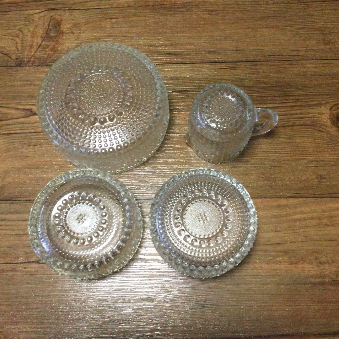 リーヒマエンラシ　グラッポニア　ガラスボウル　クリーマー　セット