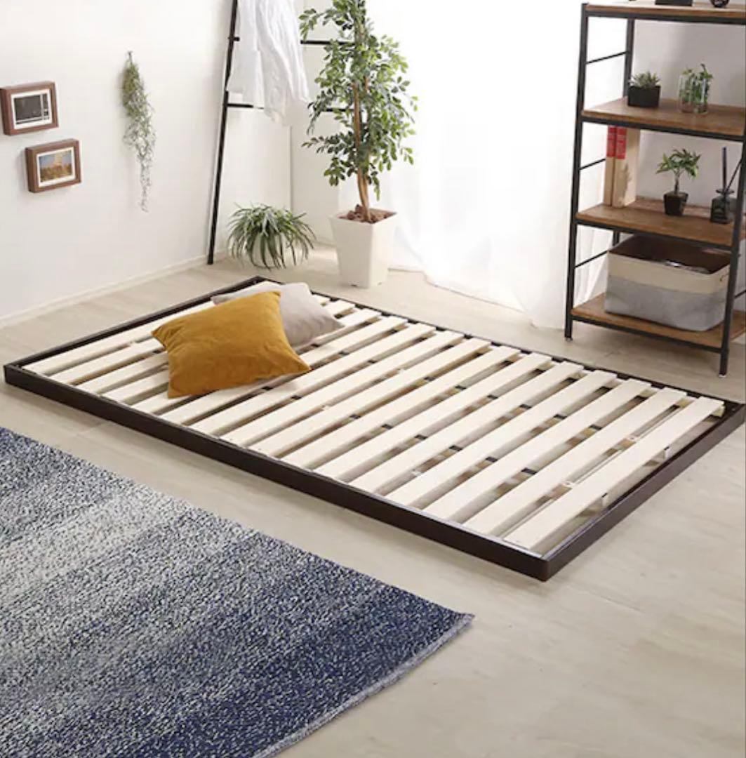 天然木3段階　脚高さ調整　セミダブル　ヘッドレス　すのこベッド