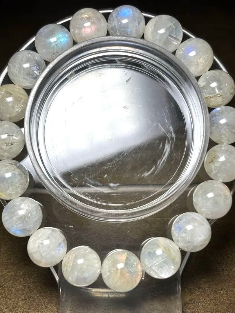 マダガスカル産　レインボームーンストーンブレス10.4㎜（新品未使用）希少サイズ