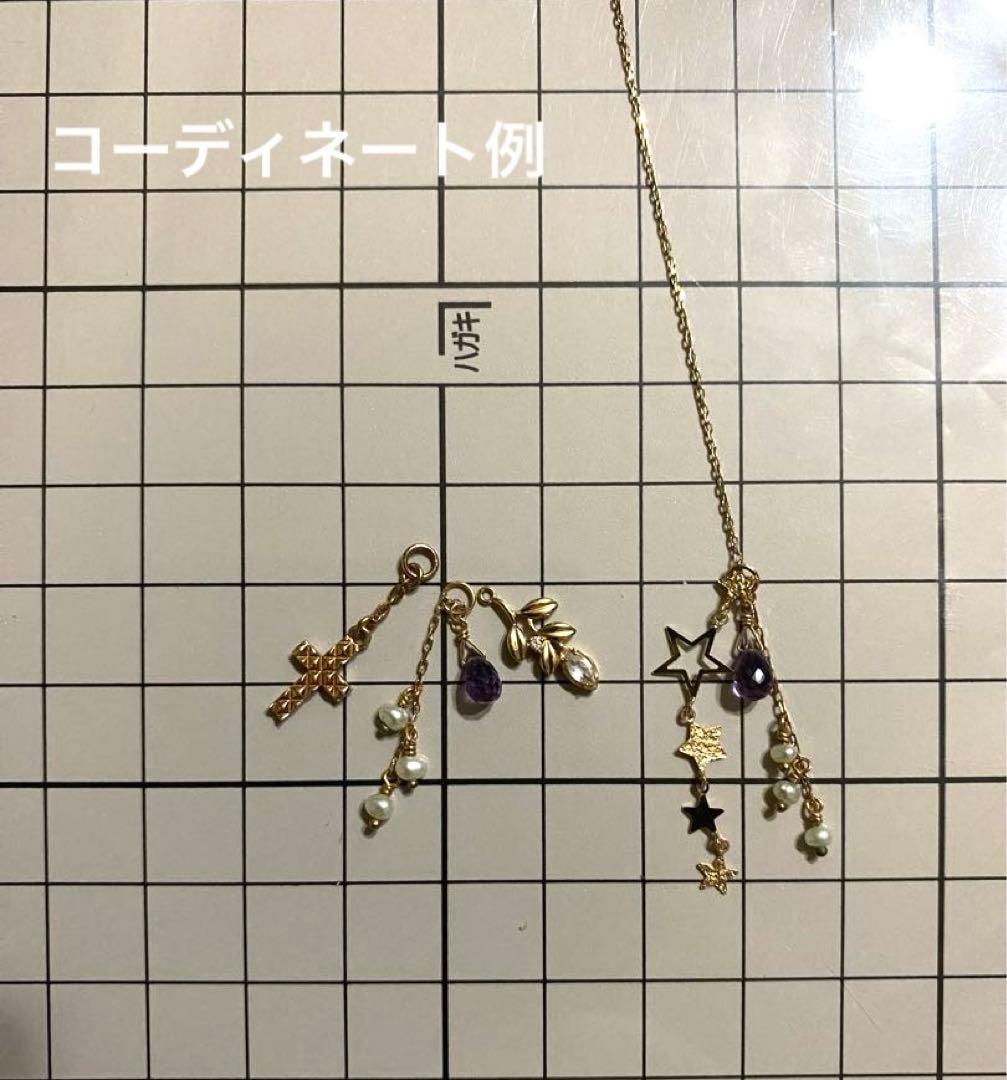 agete アガット K10 アメジスト パール チャーム