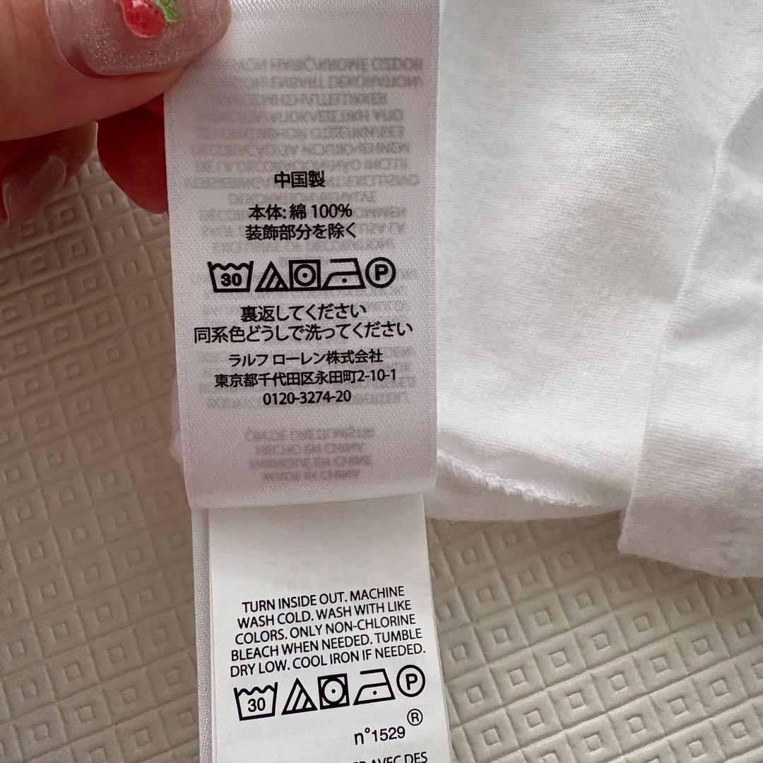 Polo Bear刺繍 ホワイト半袖Tシャツ