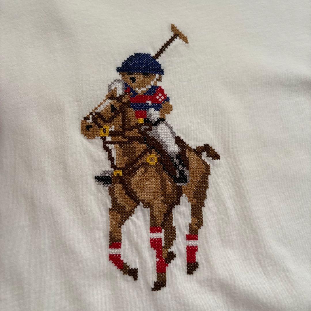 Polo Bear刺繍 ホワイト半袖Tシャツ
