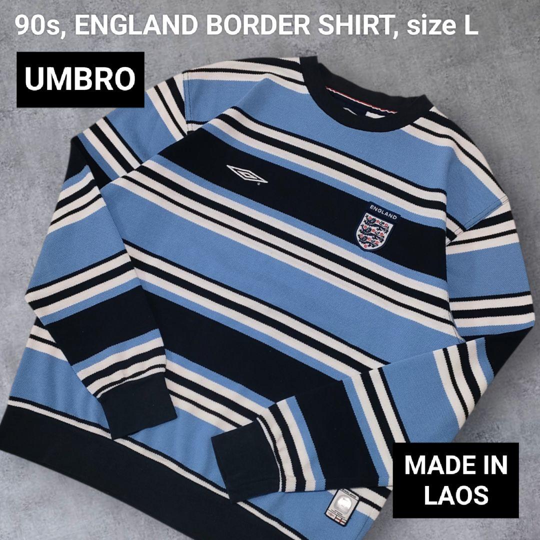 激レア 90s UMBRO アンブロ イングランド 代表 ボーダー ロンT L