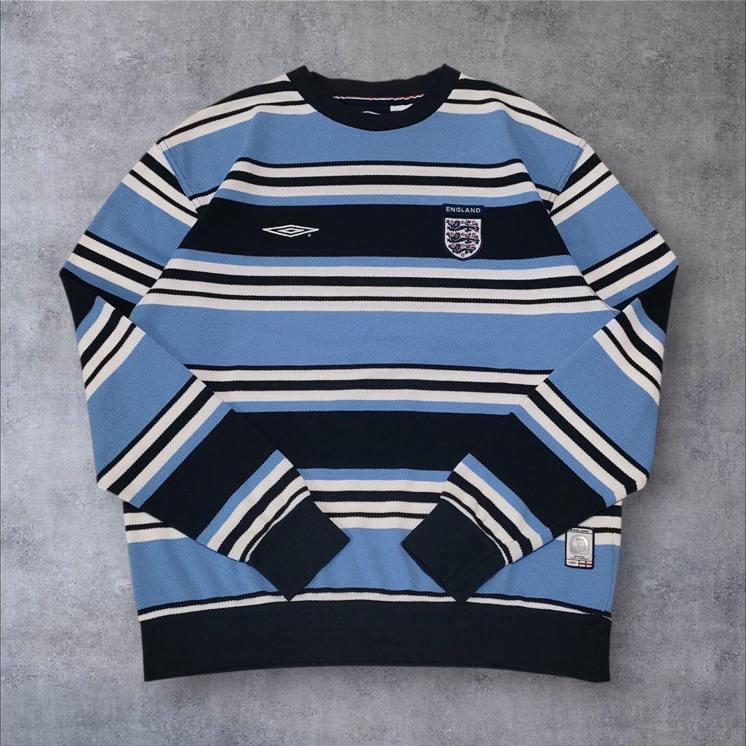 激レア 90s UMBRO アンブロ イングランド 代表 ボーダー ロンT L