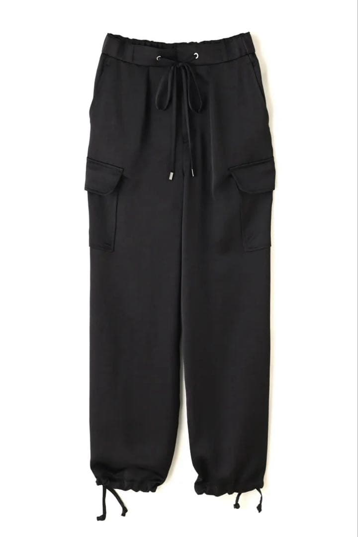 【新品】ピンキーアンドダイアン◆サテンカーゴパンツ ブラック 38
