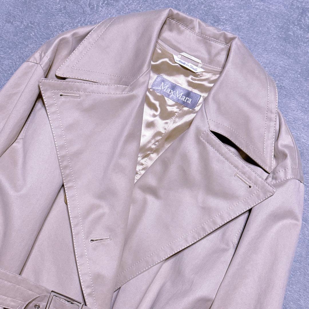 【未使用】マックスマーラ トレンチコート 女優襟 Aライン フレア ベルト 38