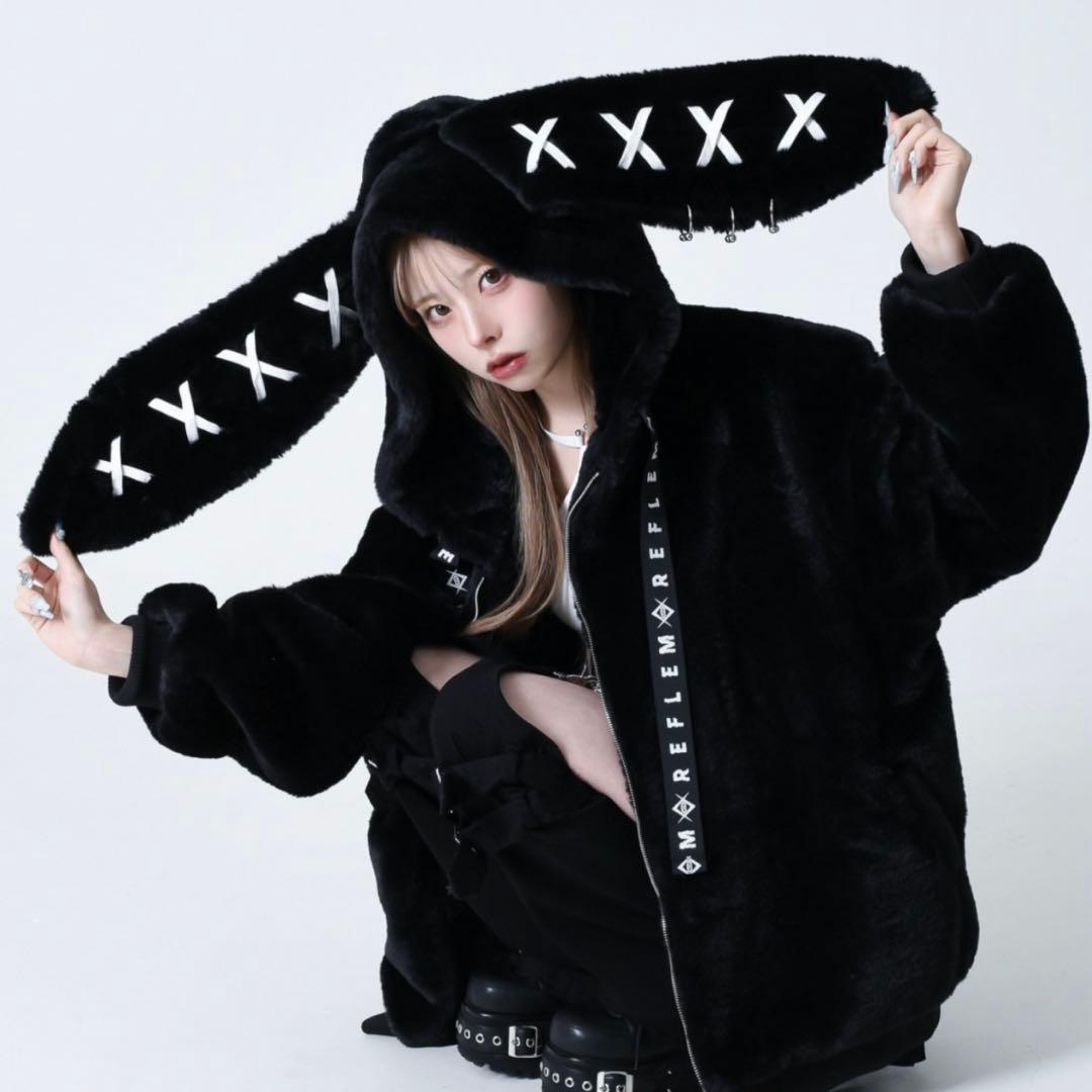 【美品】REFLEM レフレム うさ耳BIGファーパーカー 地雷系