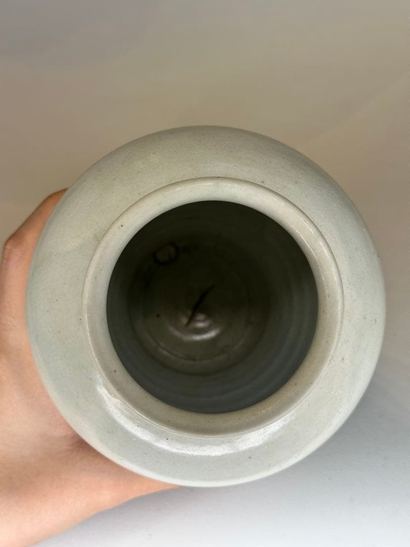 中国　李朝　白瓷罐　壺　骨董品　古陶磁　中国古美術　李朝陶磁