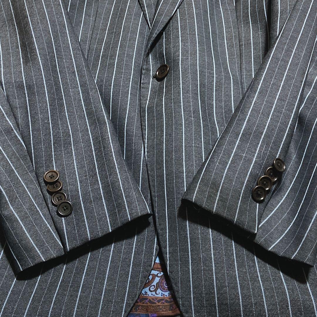 良品⭐️エトロ　パンツセットアップ　ペイズリー柄　ストライプ　シングル　1Bボタン