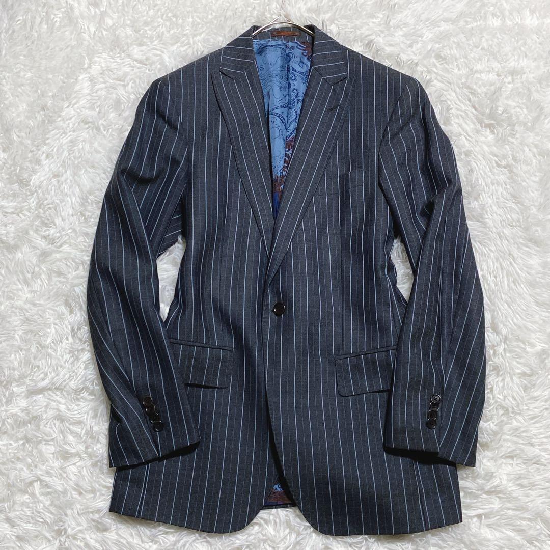 良品⭐️エトロ　パンツセットアップ　ペイズリー柄　ストライプ　シングル　1Bボタン