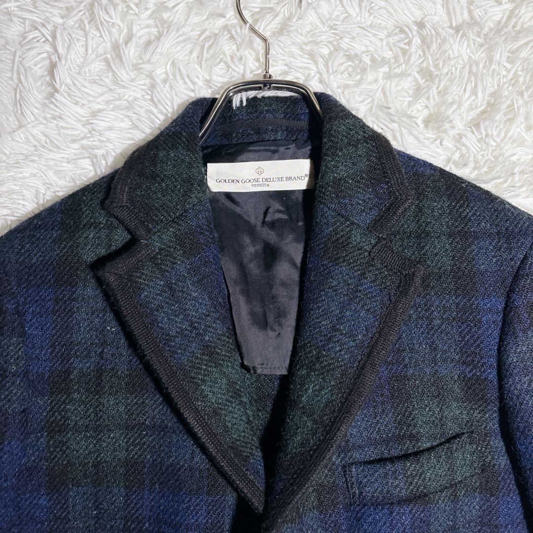 【イタリア製】GOLDEN  チェック テーラードジャケット 金ボタン