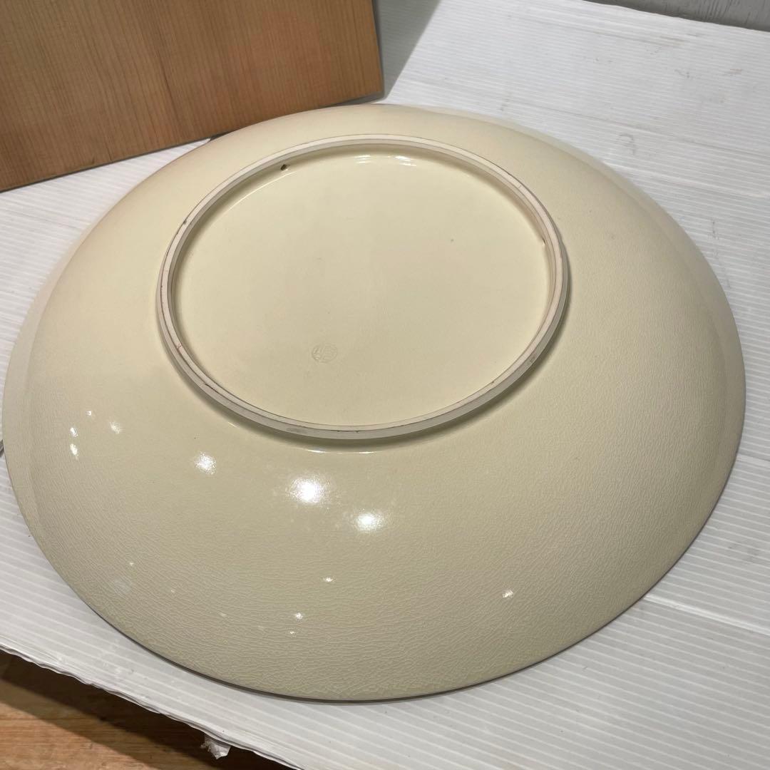 未使用品　京焼　清水焼　金彩升林図　皿　飾り皿　平安　与山作　骨董品　希少